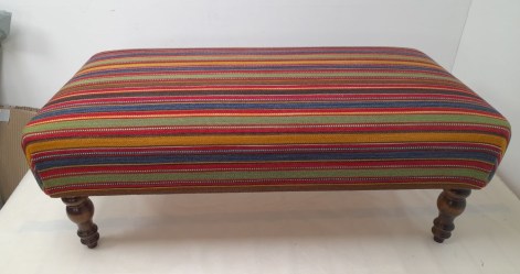 Pierre Frey fabric stripe footstool